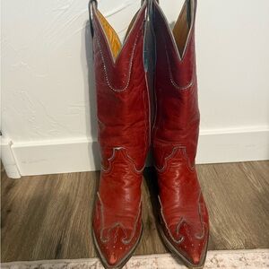 Red Western Heeled Boots
